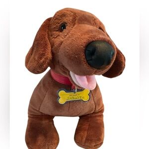 Build A Bear Brown Dachshund Weiner Dog Plush Stuffed Animal Red Collar 2011
